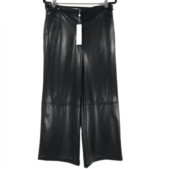 NWT JONATHAN SIMKHAI Faux Leather Wide Leg Pants STYLE 522-4058-V Jamie Size 10 - Picture 1 of 15